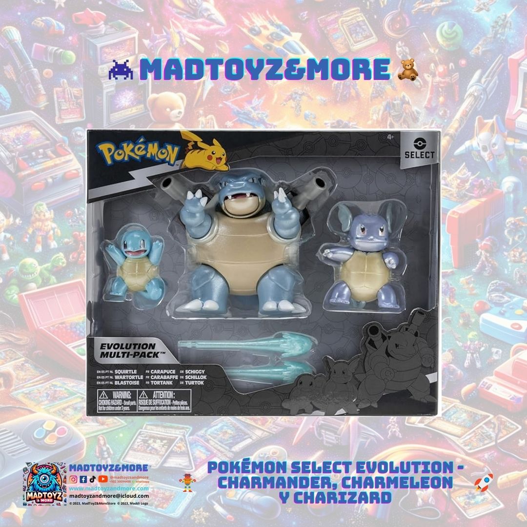 Pokémon Figuras Multipack Squirtle Wartortle y Blastoise POKEMON